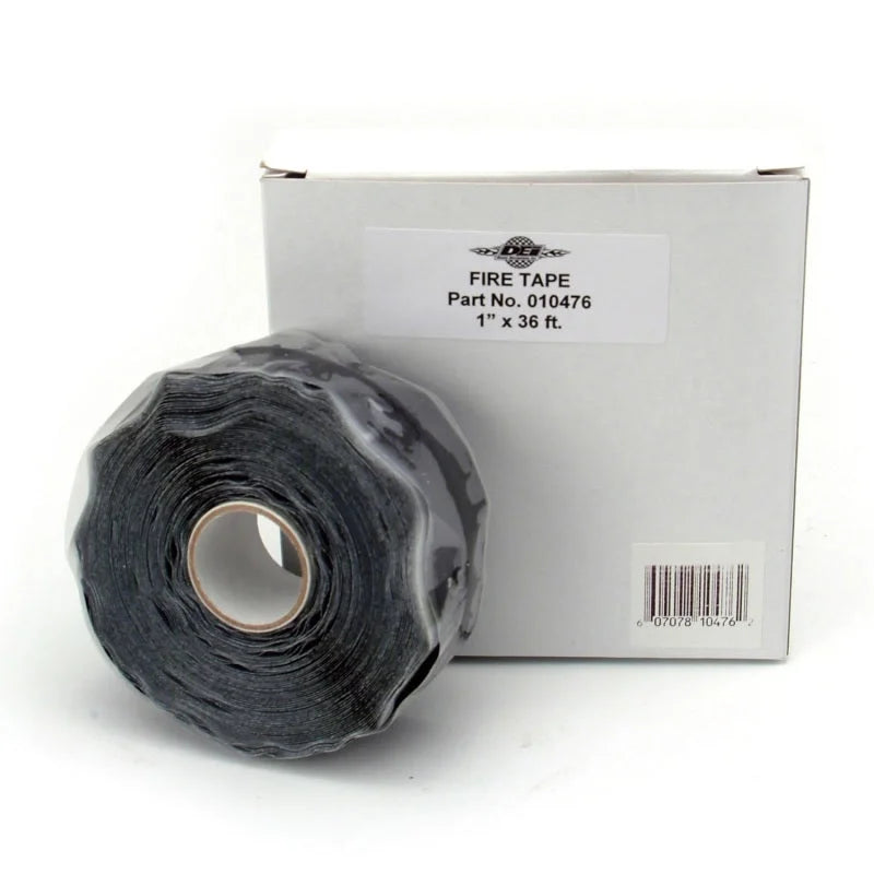 DEI Fire Tape 1in x 36ft Roll - Self Vulcanizing Tape - Black - Back View