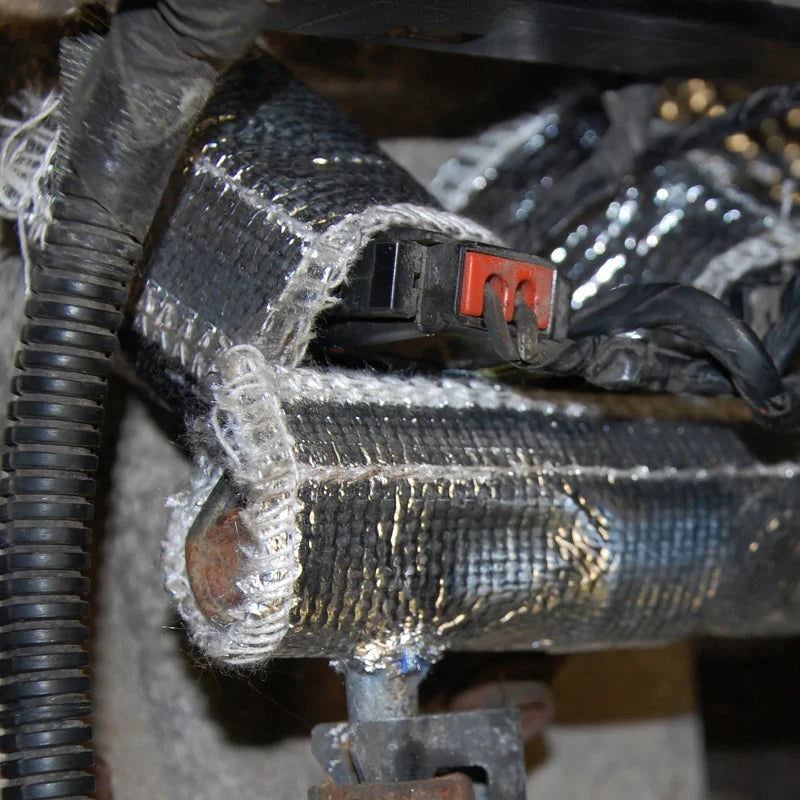DEI Fuel Rail and Injecter Cover Jeep 1997 - 2004 4.0L Engine - Back View