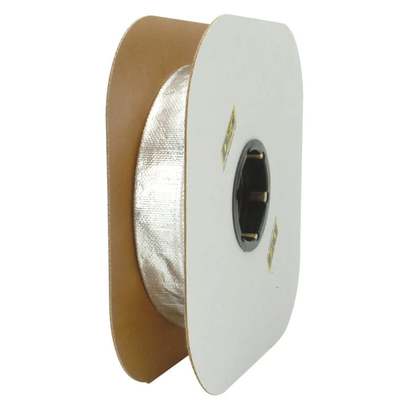 DEI Heat Sheath 1/2in I.D. x 3ft - Aluminized Sleeving - Sewn Edge - Side View