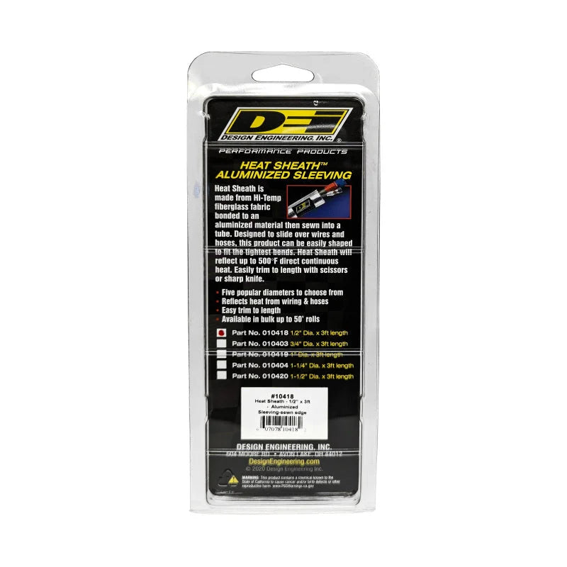 DEI Heat Sheath 1/2in I.D. x 3ft - Aluminized Sleeving - Sewn Edge - Additional View 6
