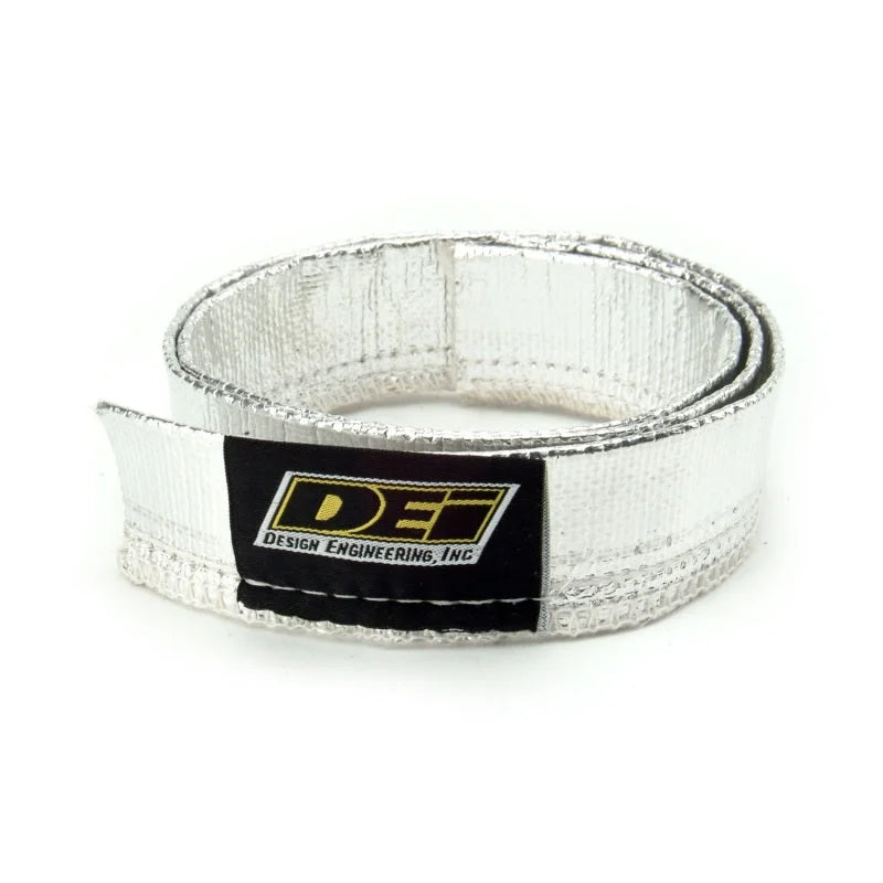 DEI Heat Sheath 3/4in x 3ft - Aluminized Sleeving - Sewn Edge - Side View
