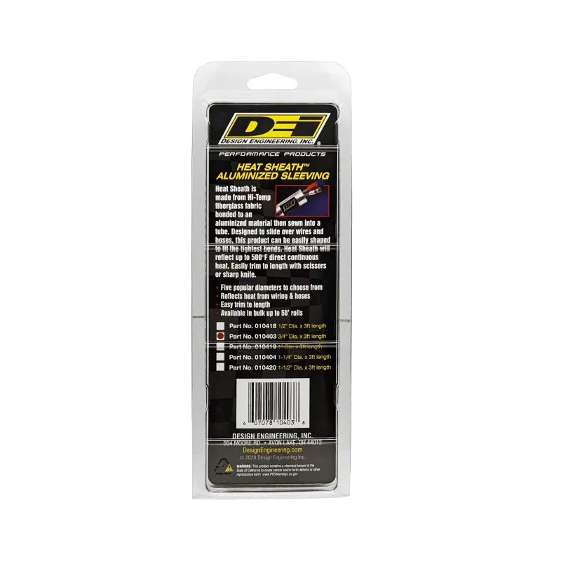 DEI Heat Sheath 3/4in x 3ft - Aluminized Sleeving - Sewn Edge - Additional View 5
