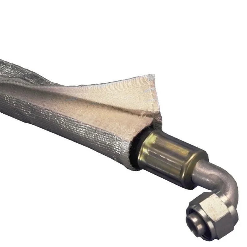 DEI Heat Shroud 1in I.D. x 3ft - Aluminized Sleeving - Hook and Loop Edge - Side View