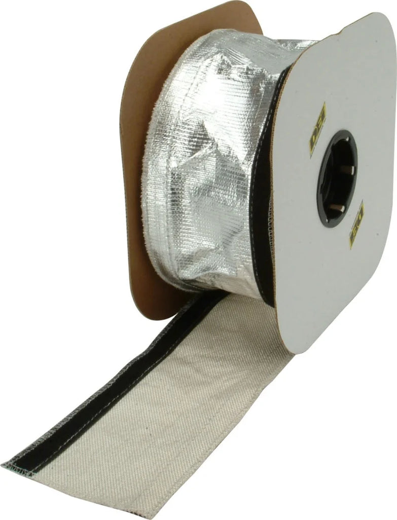 DEI Heat Shroud 2-1/2in x 50ft Spool - Aluminized Sleeving-Hook and Loop Edge - Side View