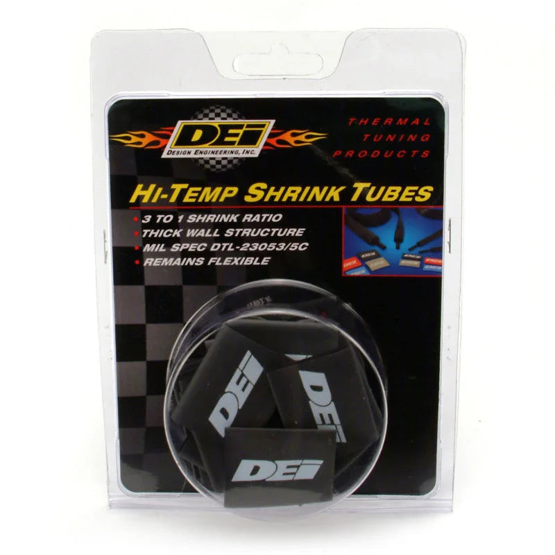 DEI Hi-Temp Shrink Tube 12mm x 1.5in - Black - Side View