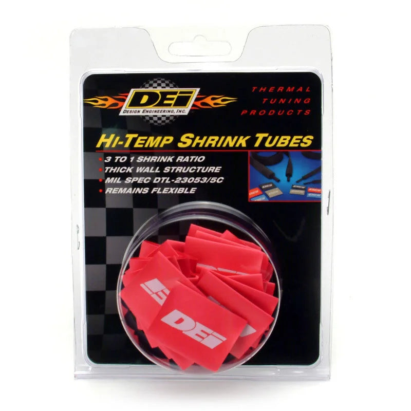 DEI Hi-Temp Shrink Tube 12mm x 1.5in - Red - Side View