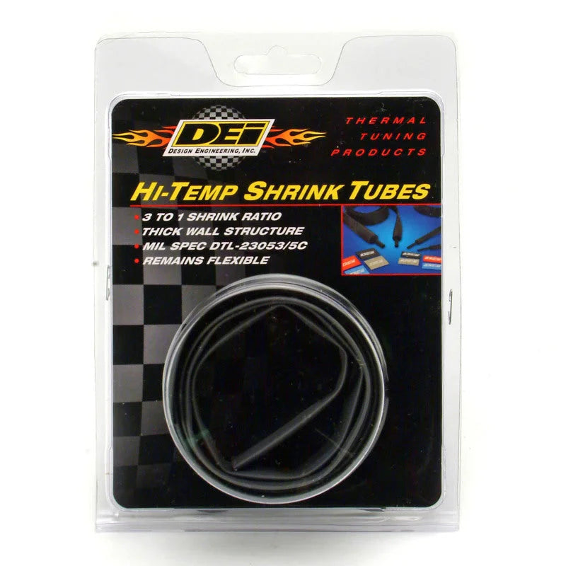 DEI Hi-Temp Shrink Tube 12mm x 4ft - Black - Side View