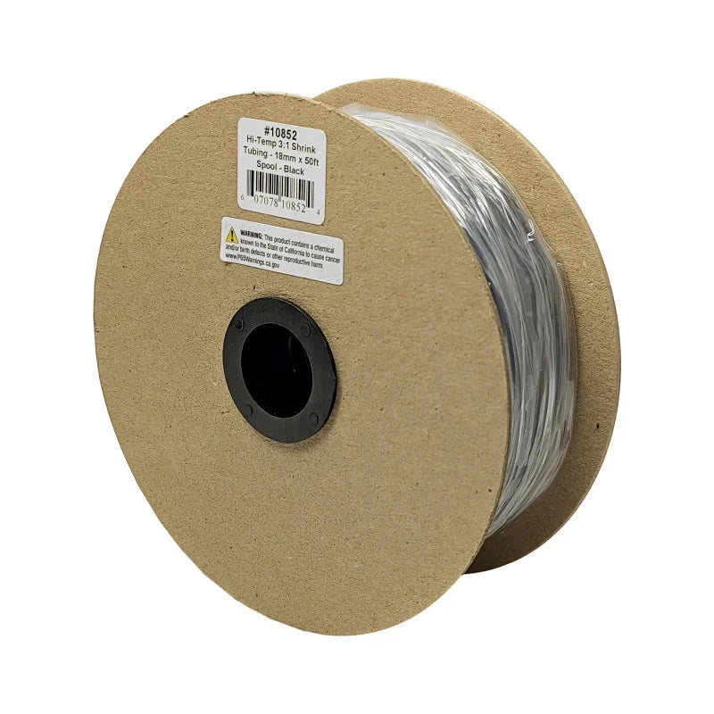 DEI Hi-Temp Shrink Tube 18mm x 50ft Spool - Black - Side View
