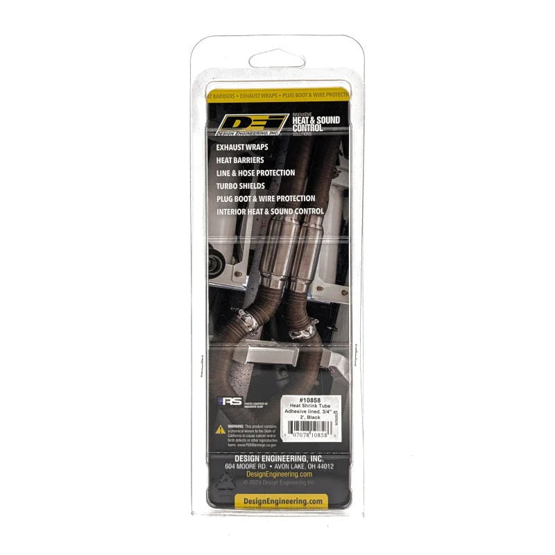 DEI Hi-Temp Shrink Tube 19mm (3/4in) x 2ft w/Adhesive - Black - Detail View