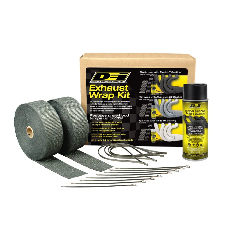 DEI Kit - Black Wrap & Black HT Silicone Coating (Aerosol) - Main Product View