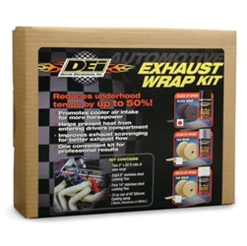 DEI Kit - Black Wrap & Black HT Silicone Coating (Aerosol) - Back View