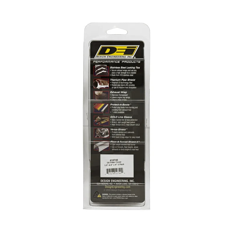 DEI Oil Filter Heat Shield 3.5in x 4.5in x 4in - 3 Pack - Additional View 5