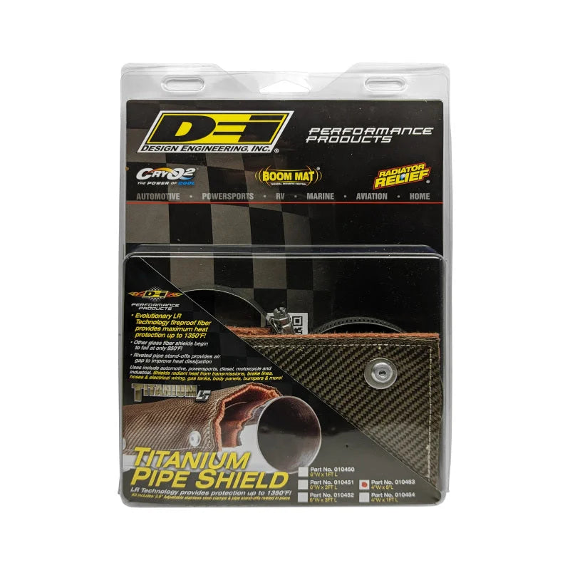 DEI Pipe Shield w/Stainless Steel Clamps - 4in x 8in - Titanium - Side View