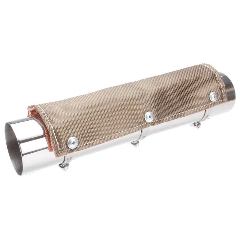 DEI Pipe Shield w/Stainless Steel Clamps - 6in x 36in - Titanium - Back View