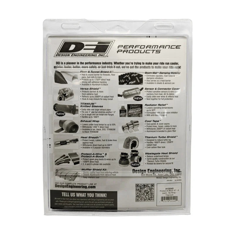 DEI Protect-A-Boot - 8in - 6-pack - No Ring - Titanium - Back View