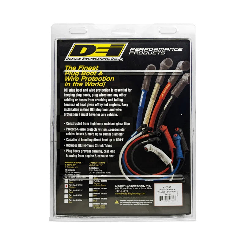 DEI Protect-A-Boot and Wire Kit 8 Cylinder - Titanium - Back View