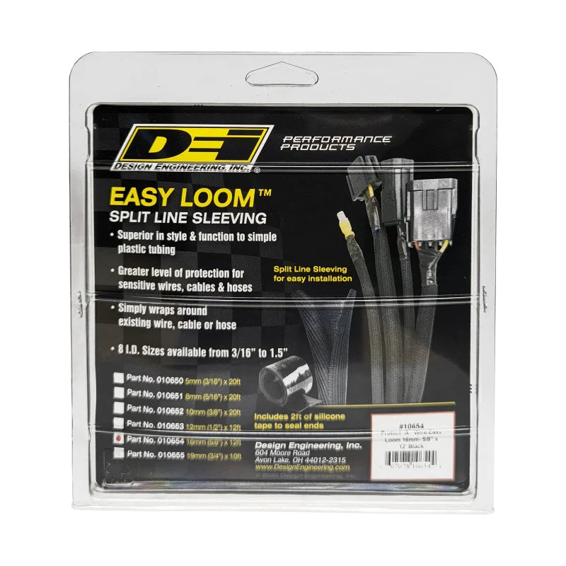 DEI Split Wire Sleeve Easy Loom 16mm-5/8in x 12 Black - Installation View