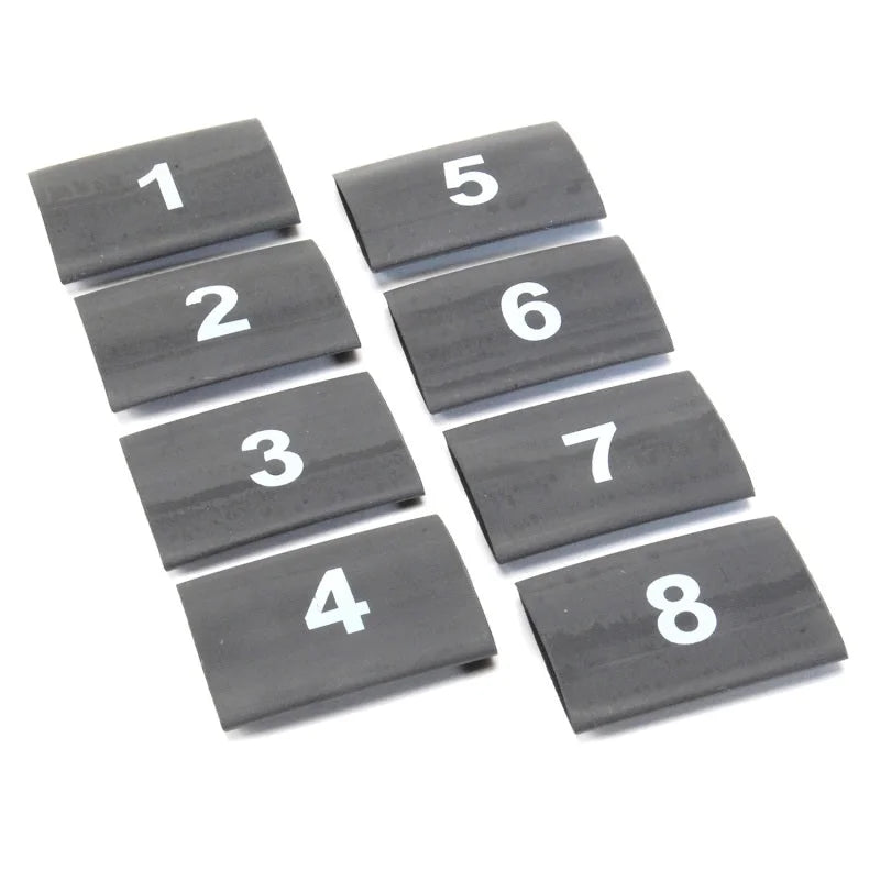 DEI Wire Markers 8pc Set Numbered 1-8 - Black - Main Product View