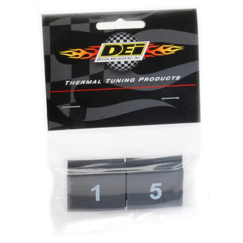 DEI Wire Markers 8pc Set Numbered 1-8 - Black - Side View