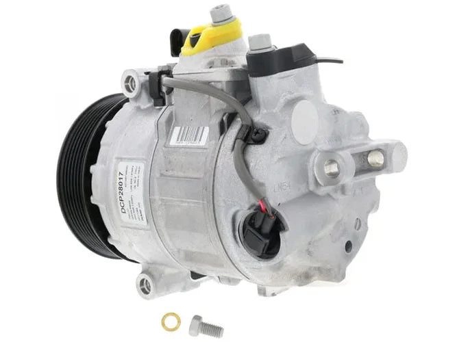 DENSO A/C Compressor DCP28017 fits 2014-2016 Porsche Panamera - Side View