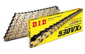 D.I.D D.I.D X-RING CHAIN 530VX3 GOLD & BLACK 110ZB M530VX3G110ZB