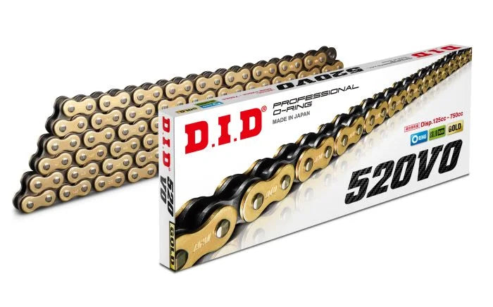 D.I.D D.I.D O-RING CHAIN 520VO GOLD & BLACK 100FB M520VOG100FB