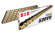 Load image into Gallery viewer, D.I.D D.I.D O-RING CHAIN 520VO GOLD &amp; BLACK 124FB M520VOG124FB