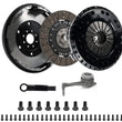 Load image into Gallery viewer, DKM Clutch 2.0 VW/Audi A3 FSI 6 Bolt Motor MS Twin Disc Clutch w/Steel Flywheel (660 ft/lbs Torque) - Side View