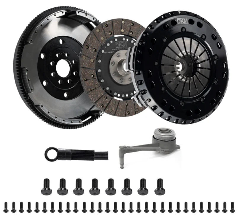 DKM Clutch 2.0 VW/Audi A3 TSI 8 Bolt Motor MS Twin Disc Clutch w/Steel Flywheel (660 ft/lbs Torque) - Side View