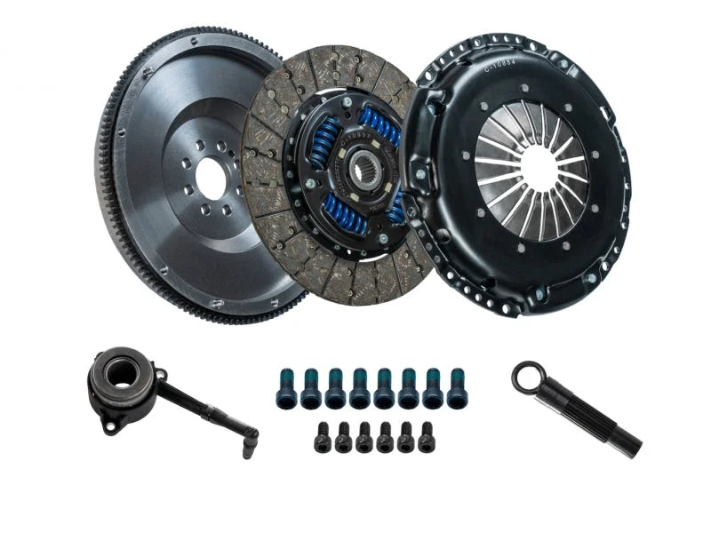 DKM Clutch 2.0 VW/Audi A3 TSI 8 Bolt Motor OE Style MA Clutch Kit w/Flywheel (258 ft/lbs Torque) - Side View