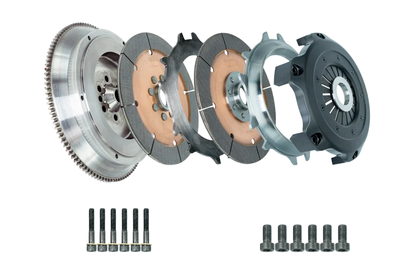 DKM Clutch 99-03 Audi A3 S3 Quattro MS Organic Twin Disc Clutch Kit w/Flywheel (660 ft/lbs Torque) - Side View