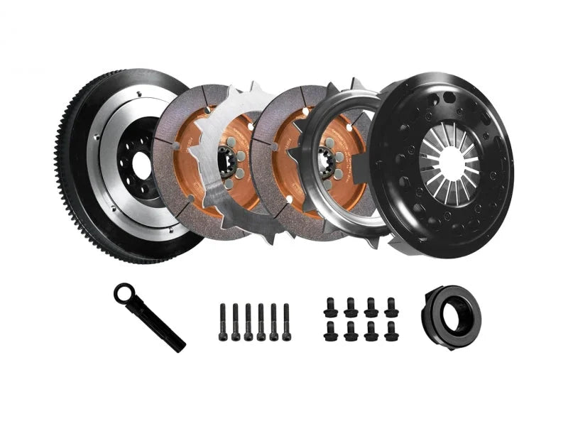 DKM Clutch BMW E34/E36/E39/E46/Z3 (6 Cyl) Ceramic Twin Disc MR Clutch w/Flywheel (650 ft/lbs Torque) - Detail View
