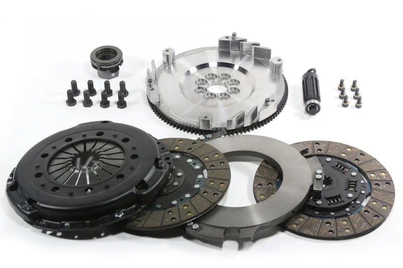 DKM Clutch BMW E46 M3 MS Twin Disc Clutch Kit w/Steel Flywheel (660 ft/lbs Torque) - Side View
