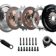 Load image into Gallery viewer, DKM Clutch VW/Audi 2.0L TSI (8 Bolt) Ceramic Twin Disc MR Clutch w/Flywheel (650 ft/lbs Torque) - Detail View
