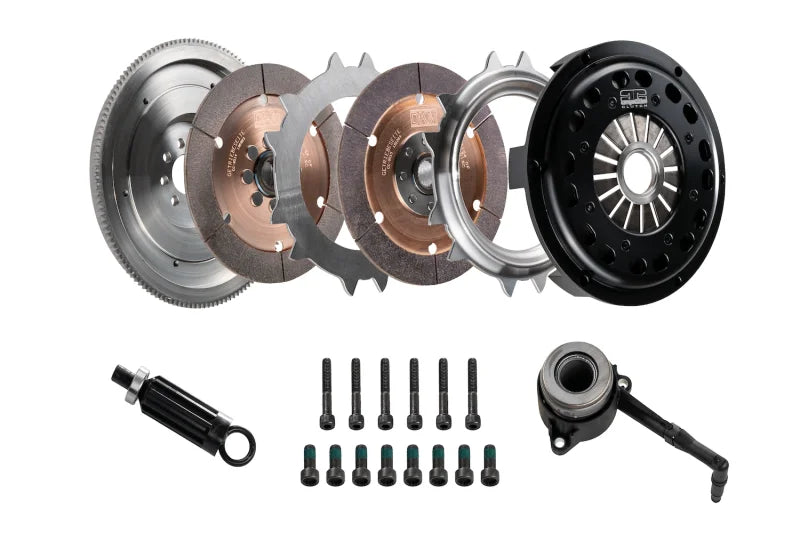 DKM Clutch VW/Audi 2.0L TSI (8 Bolt) Ceramic Twin Disc MR Clutch w/Flywheel (650 ft/lbs Torque) - Detail View