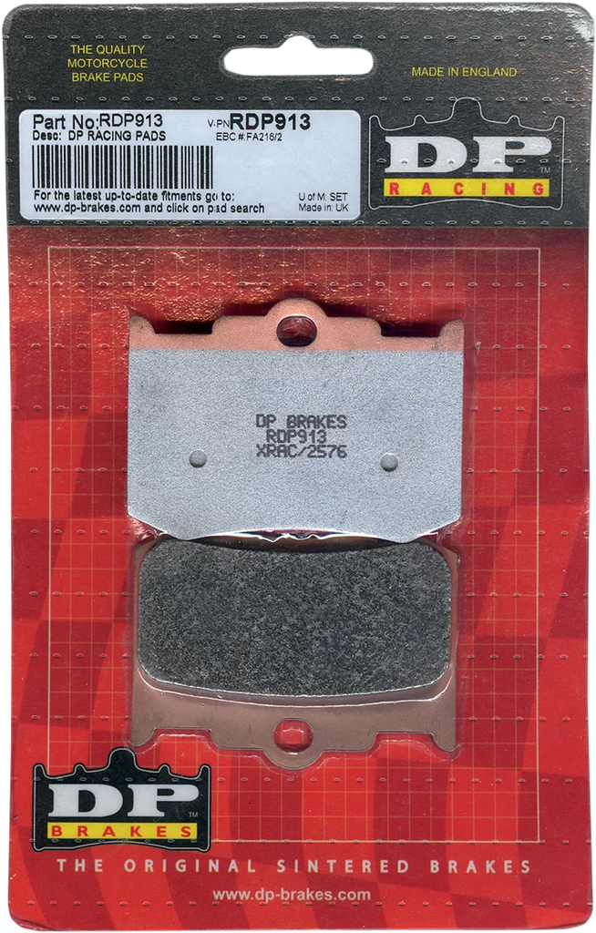 DP Brakes RDP Racing Brake Pads - Side View