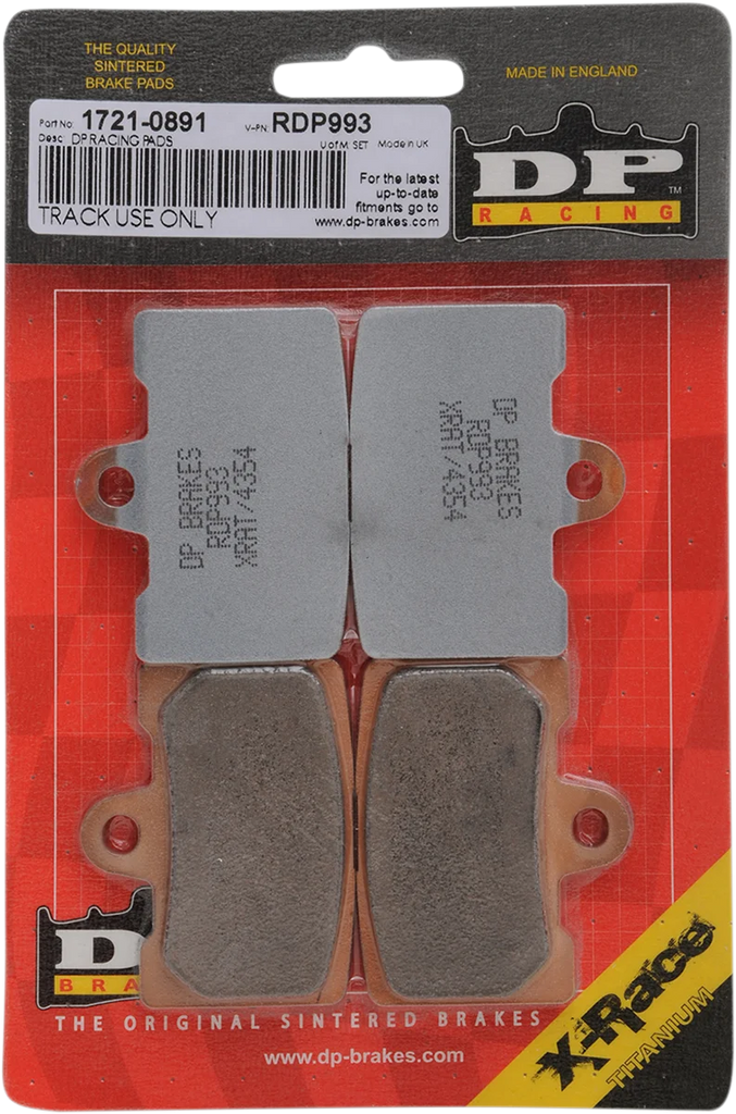 DP Brakes RDP Racing Brake Pads fits Triumph - Side View