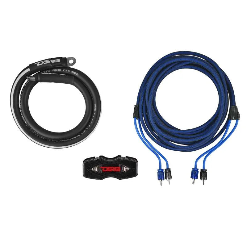 DS18 0-GA Amplifier Install Kit Advance- Blue - Installation View
