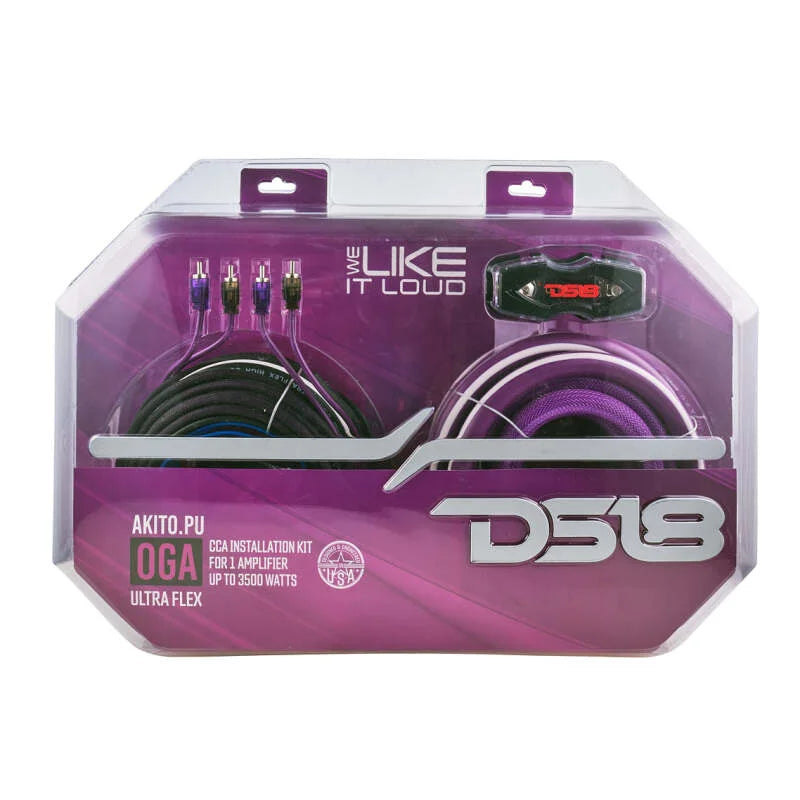 DS18 0-GA Amplifier Install Kit Advance- Purple - Installation View