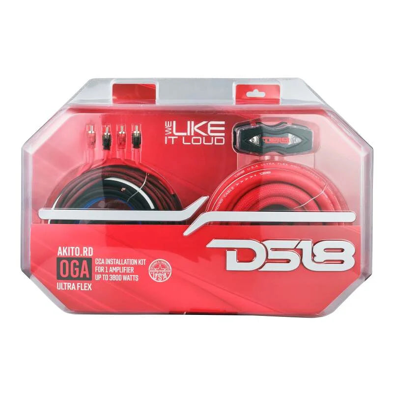 DS18 0-GA Amplifier Install Kit Advance- Red - Additional View 5