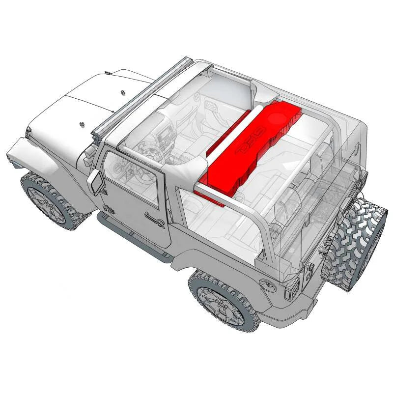 DS18 07-18 JK/JKU Jeep Soundbar Fits 4x 8in Speakers (Not Included) Tweeters Drivers Included-White - Back View