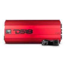 Load image into Gallery viewer, DS18 1-Channel Amp 18000 Burst/0.67ohm 10000/1ohm 5800/2ohm 3500/4ohm Watts RMS w/ Voltmeter Red - Main Product View