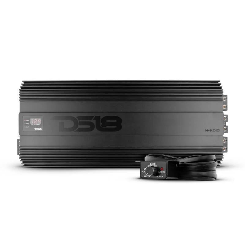 DS18 1-Channel Amp 18000 Burst/0.67ohm 10000/1ohm 5800/2ohm 3500/4ohm Watts RMS w/ Voltmeter Red - Installation View