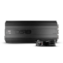 Load image into Gallery viewer, DS18 1-Channel Amp 18000 Burst/0.67ohm 10000/1ohm 5800/2ohm 3500/4ohm Watts RMS w/ Voltmeter Red - Installation View