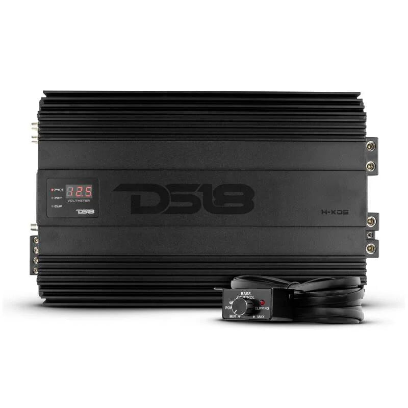 DS18 1-Channel Amp 9200 Burst/0.5ohm 5000/1ohm 3500/2ohm 2200/4ohm Watts RMS w/ Voltmeter Black - Additional View 5