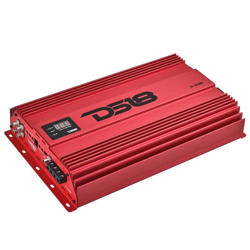 DS18 1-Channel Amp 9200 Burst/0.5ohm 5000/1ohm 3500/2ohm 2200/4ohm Watts RMS w/ Voltmeter Red - Main Product View