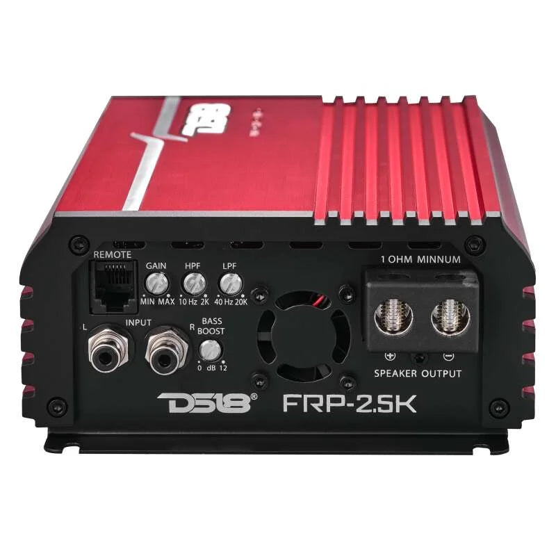 DS18 1-Channel Amp Class D Full-Range Monoblock 2500 Watts RMS/1ohm Red - Installation View