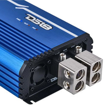 Load image into Gallery viewer, DS18 1-Channel Amp Class D Full-Range Monoblock 5000 Watts RMS/1ohm DPIV1/0 Terminals Included Blue - Side View