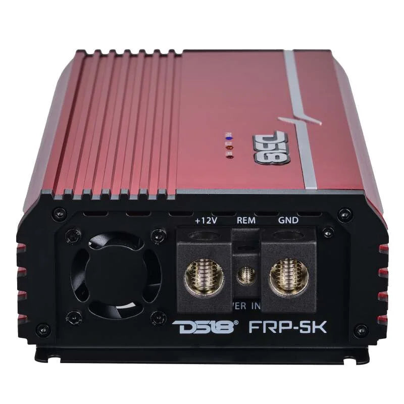 DS18 1-Channel Amp Class D Full-Range Monoblock 5000 Watts RMS/1ohm DPIV1/0 Terminals Included Red - Additional View 5