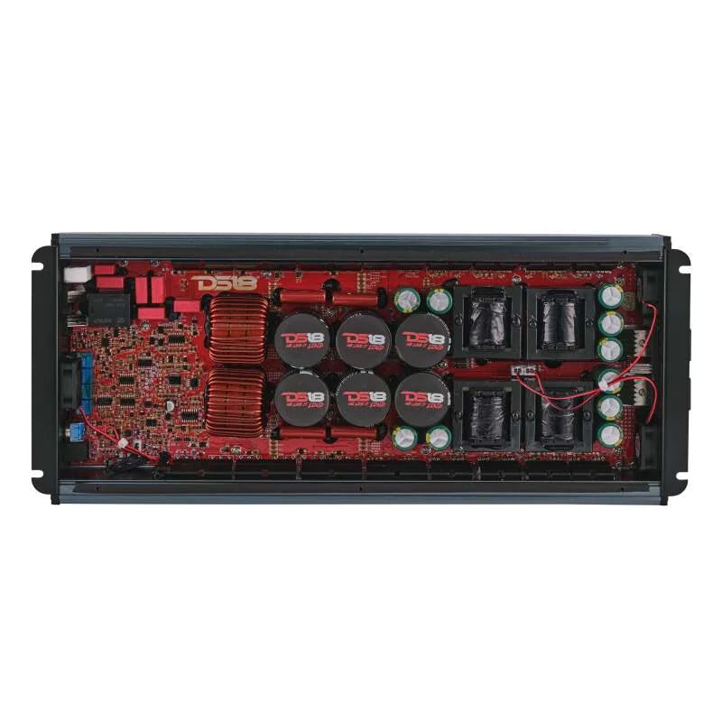 DS18 1-Channel Class D Full-Range Monoblock 8000 Watts RMS at1 ohm DPIV1/0 Terminals Incl Titanium - Side View